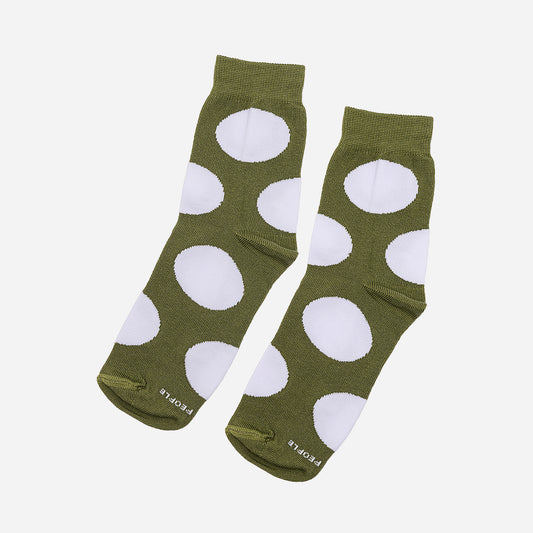 Meia Polka Dots Olive