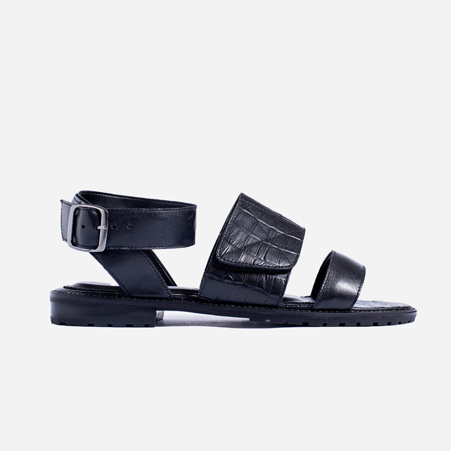 Sandália Los Angeles Croco Black