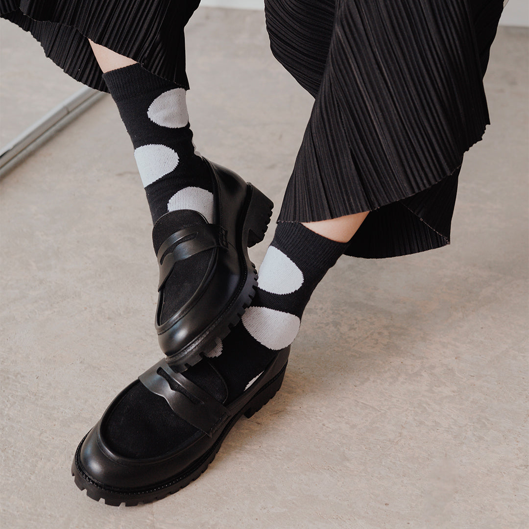 Meia Polka Dots Black