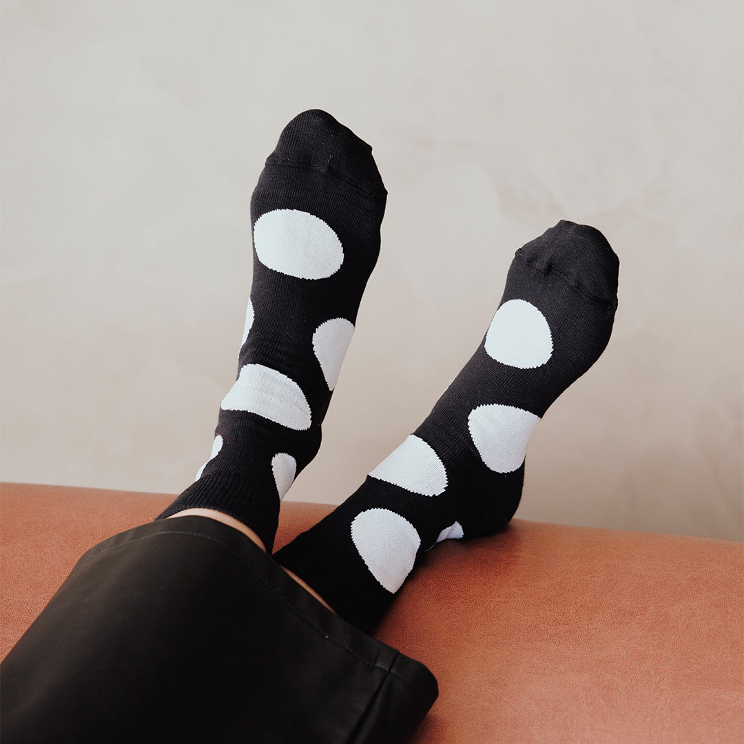 Meia Polka Dots Black