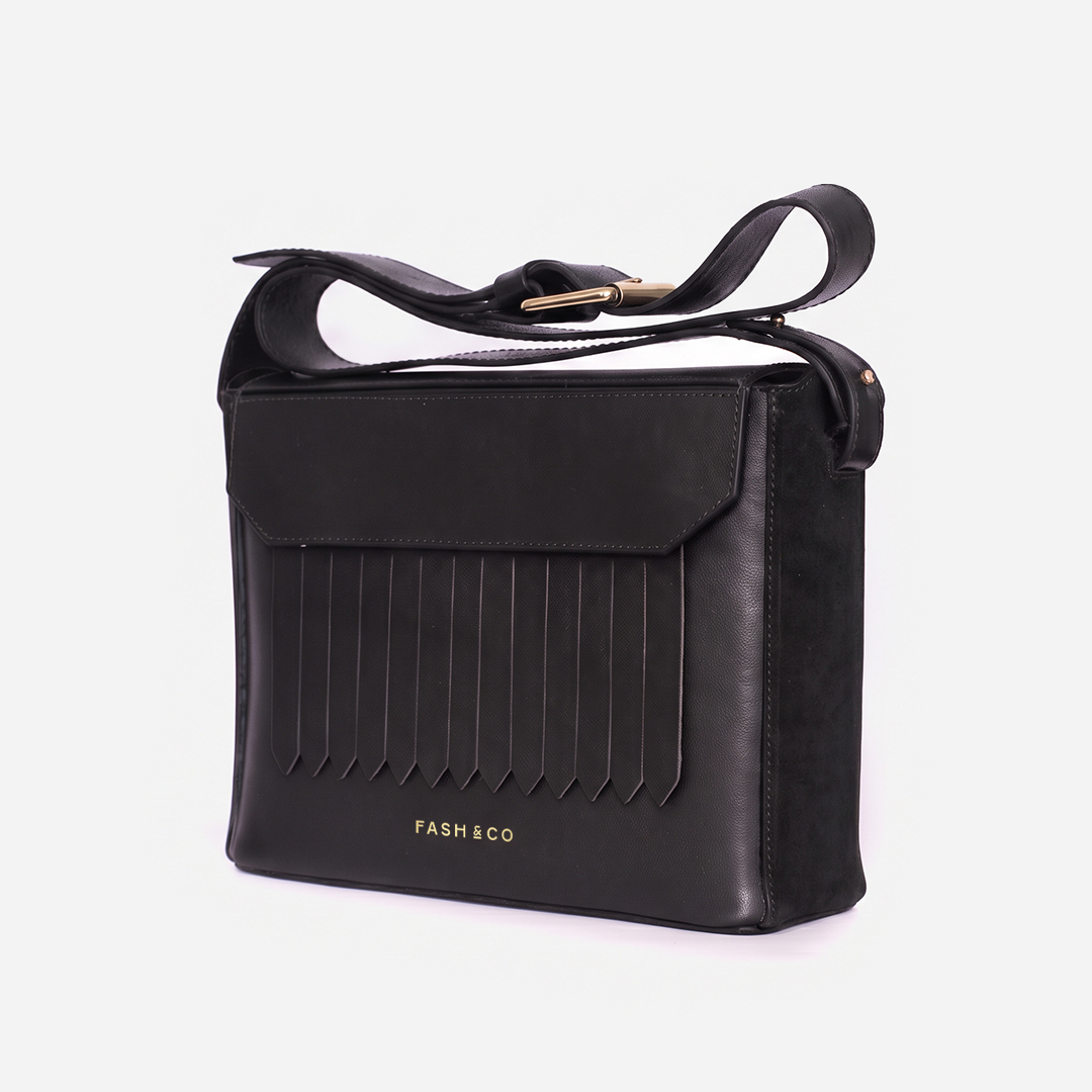 Bolsa de Couro Fringe Black
