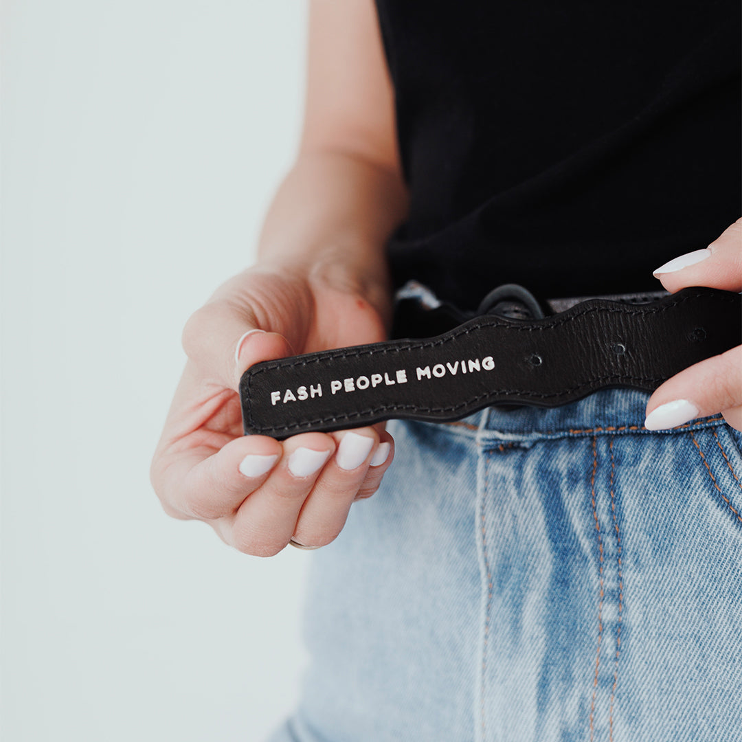 Cinto de Couro Wavy Black