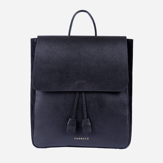 Mochila Grande de Couro Manhattan Black