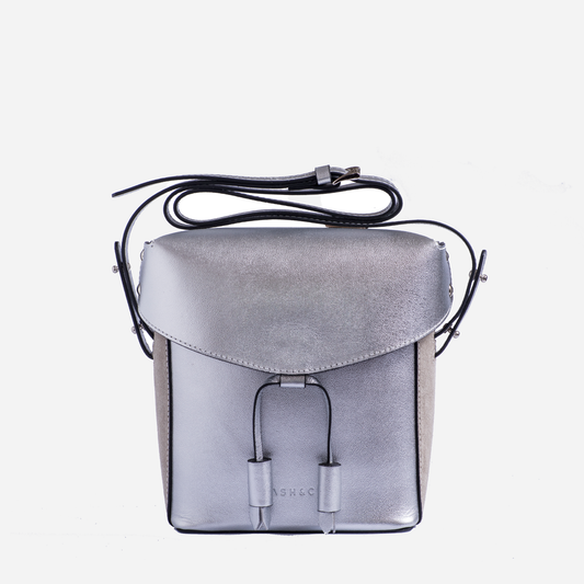 Bolsa Mini de Couro Cosmopolitan Silver