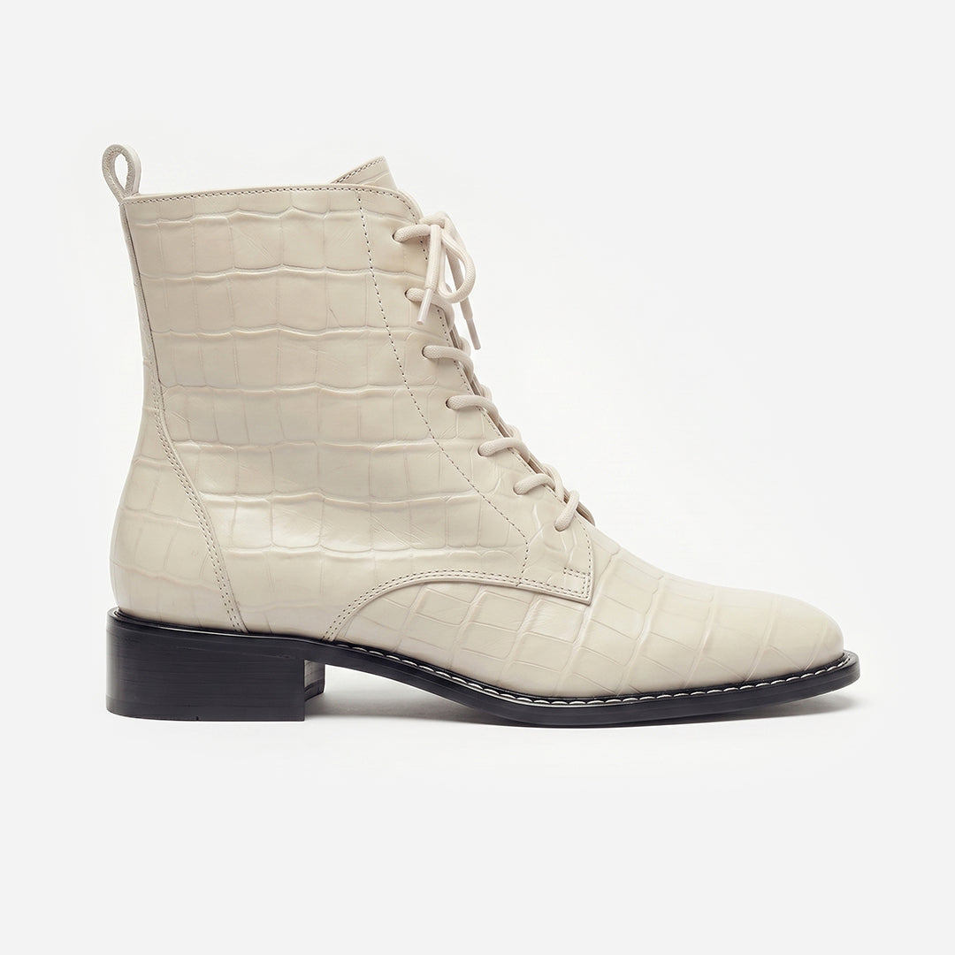 Bota Firenze Croco Off White