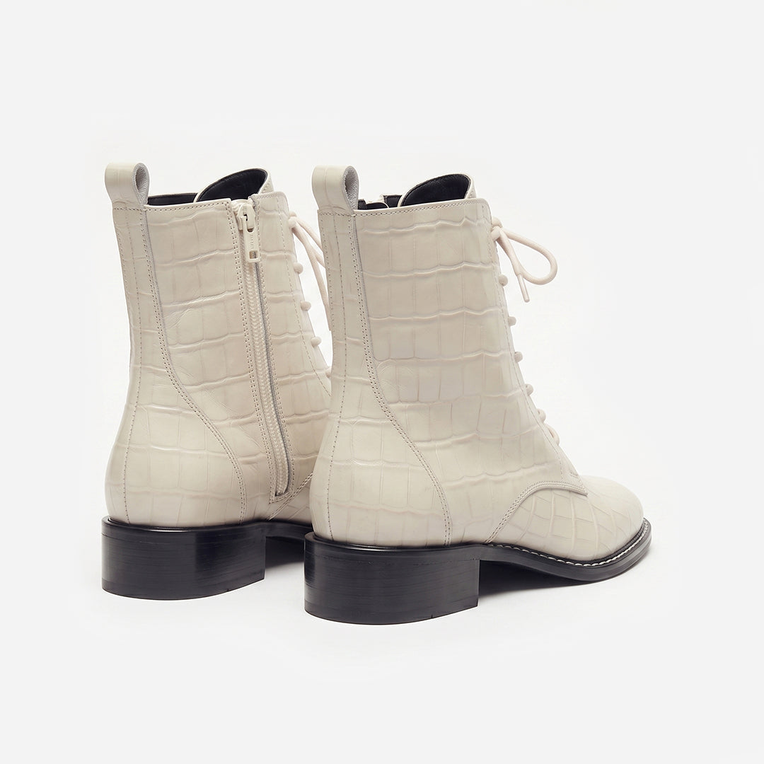 Bota Firenze Croco Off White