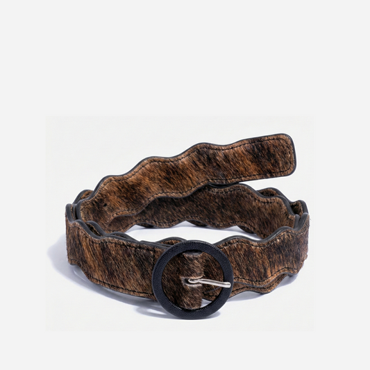 Cinto de Couro Wavy Pelo Vaca