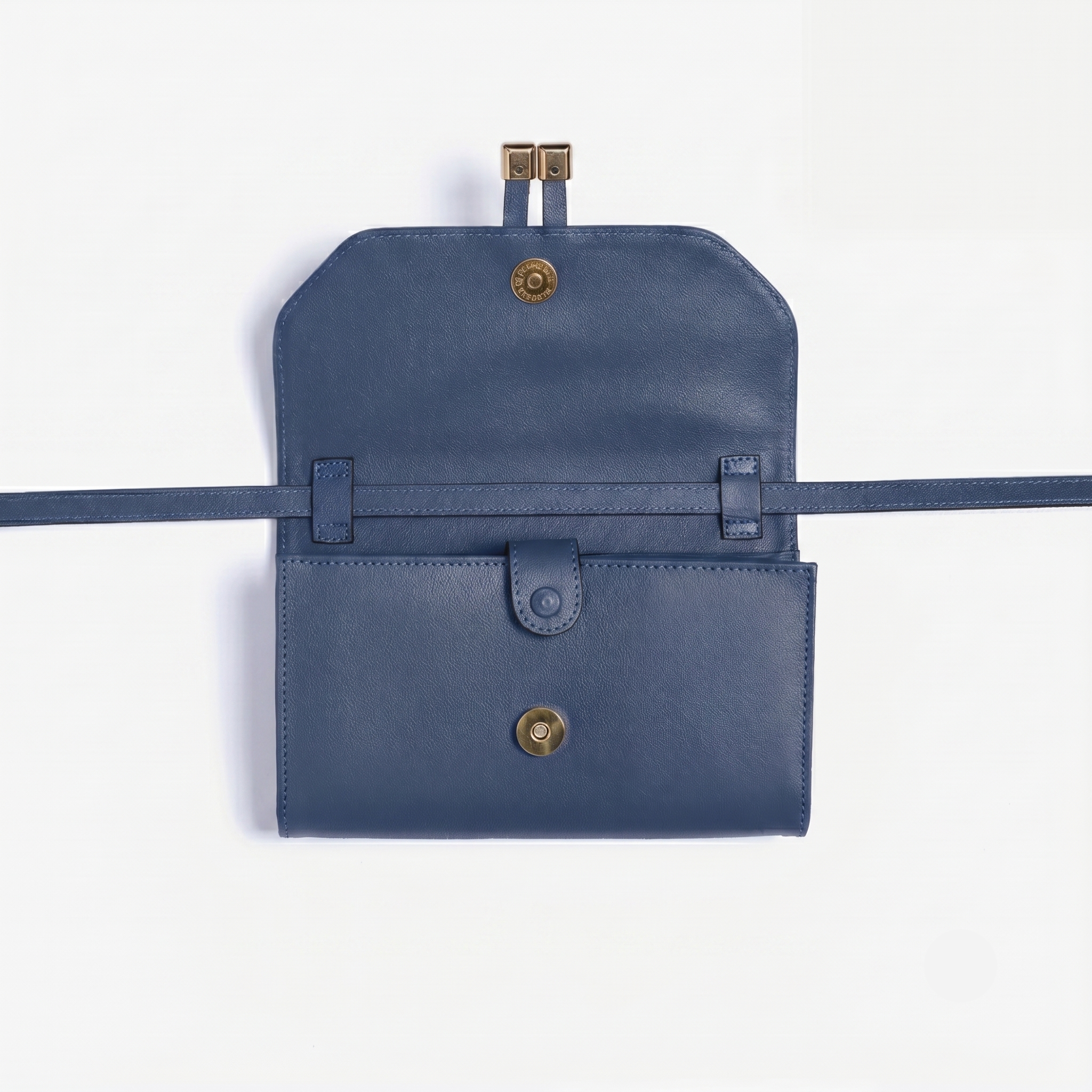 Carteira Pochete de Couro Hit Blue Navy