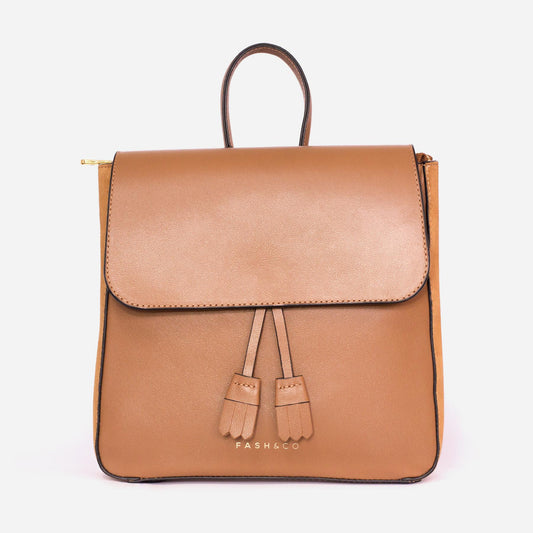 Mochila de Couro Manhattan Caramel