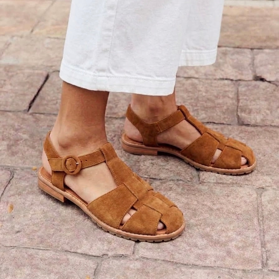 Sandália Fisherman Caramel Camurça