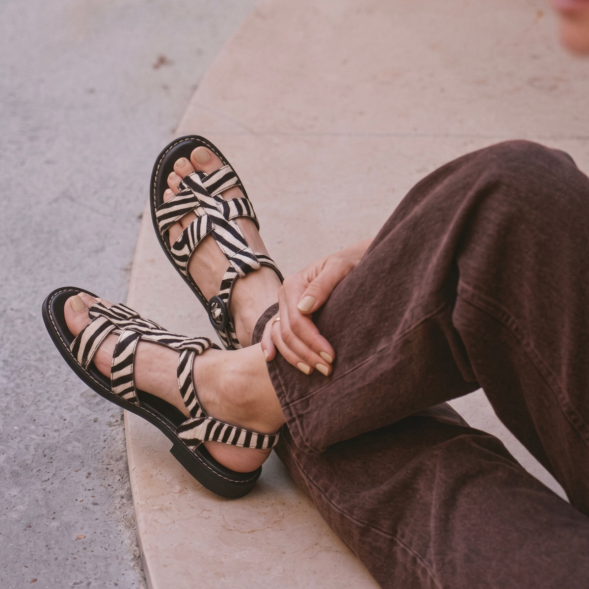 Sandália Loop Animal Print Zebra