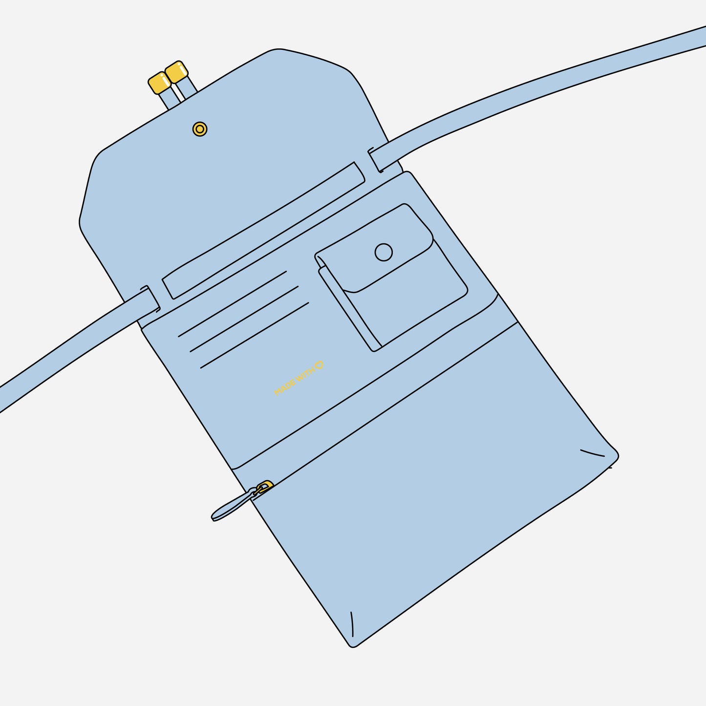 Carteira Pochete de Couro Hit Azul Celeste