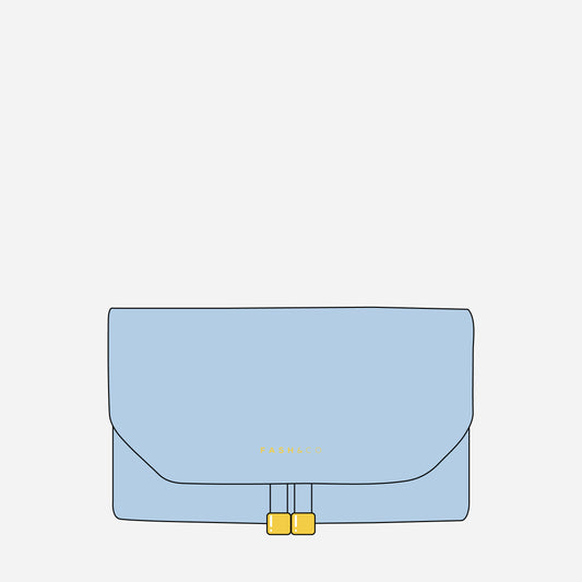 Carteira Pochete de Couro Hit Azul Celeste