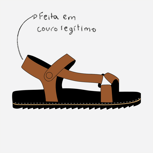 Sandália Papete Chilly Caramel