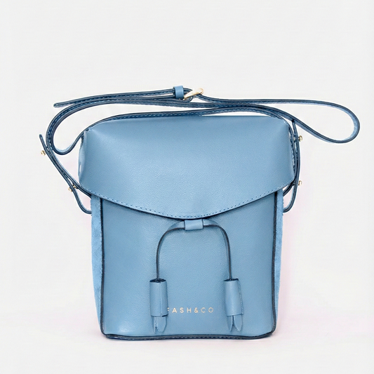 Bolsa Mini de Couro Cosmopolitan Azul Celeste