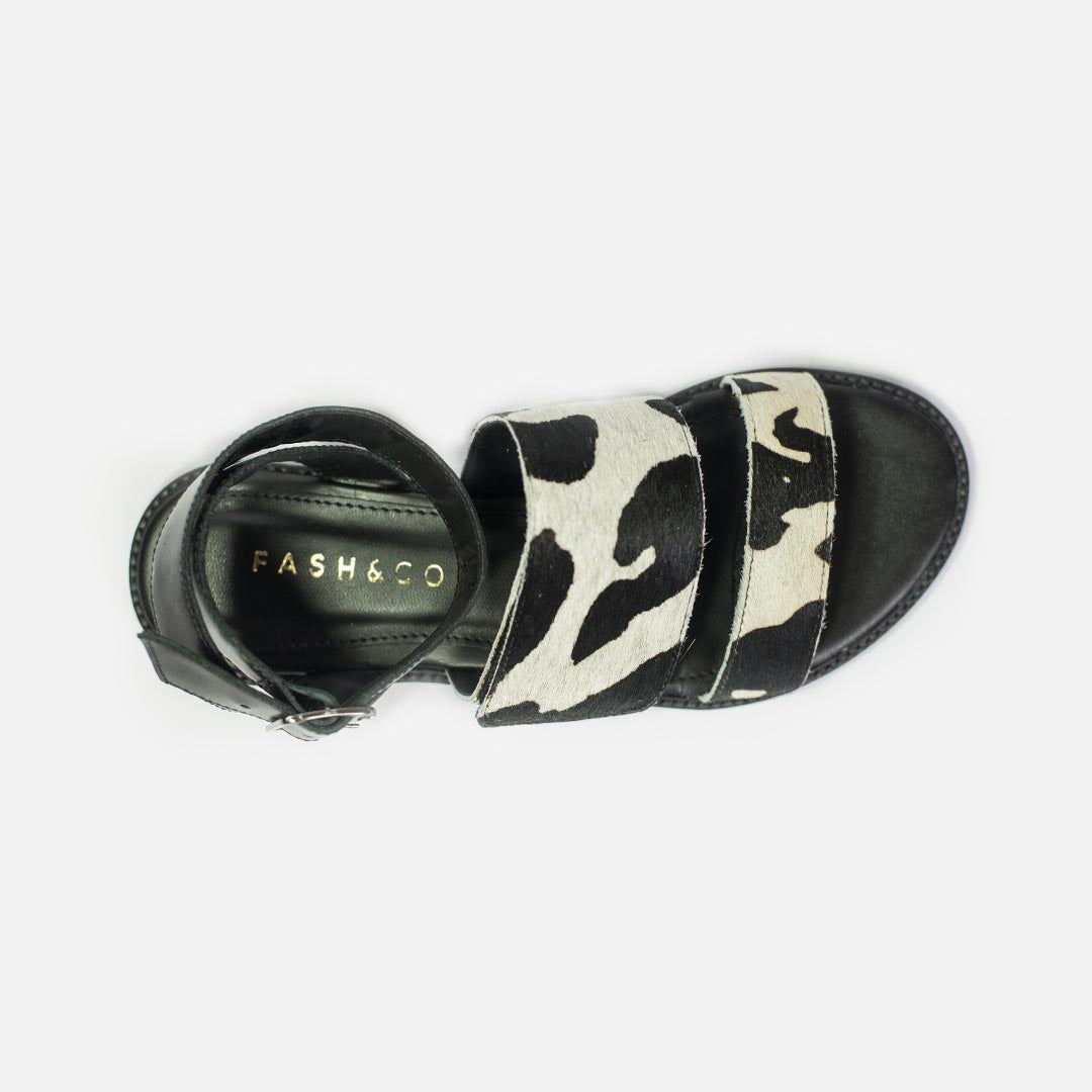 Sandália Los Angeles Animal Print Vaca