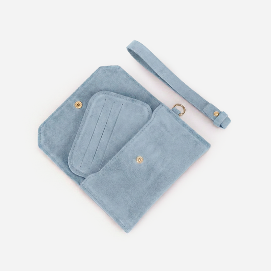 Carteira de Camurça Luck Azul Celeste