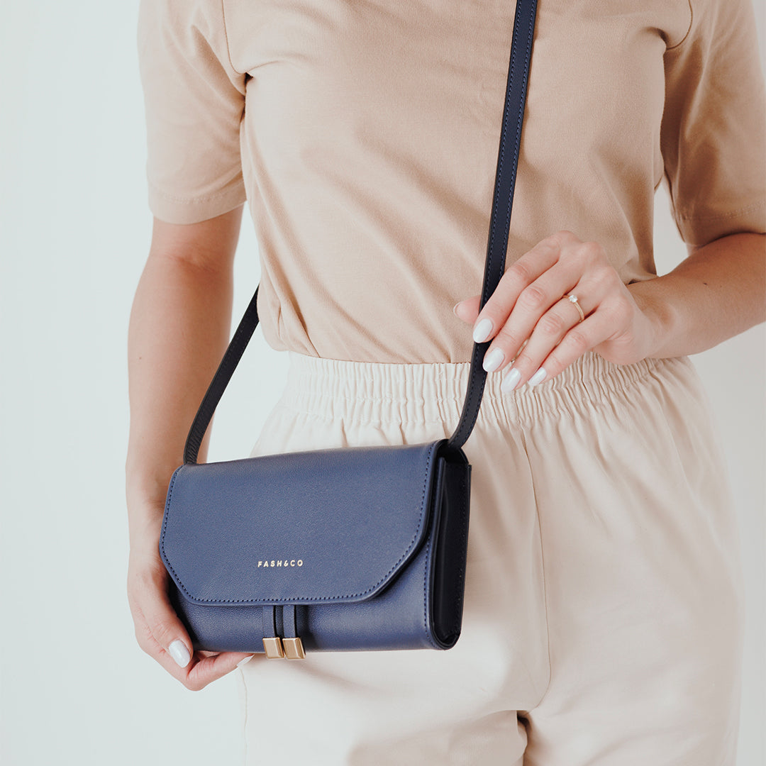 Carteira Pochete de Couro Hit Blue Navy