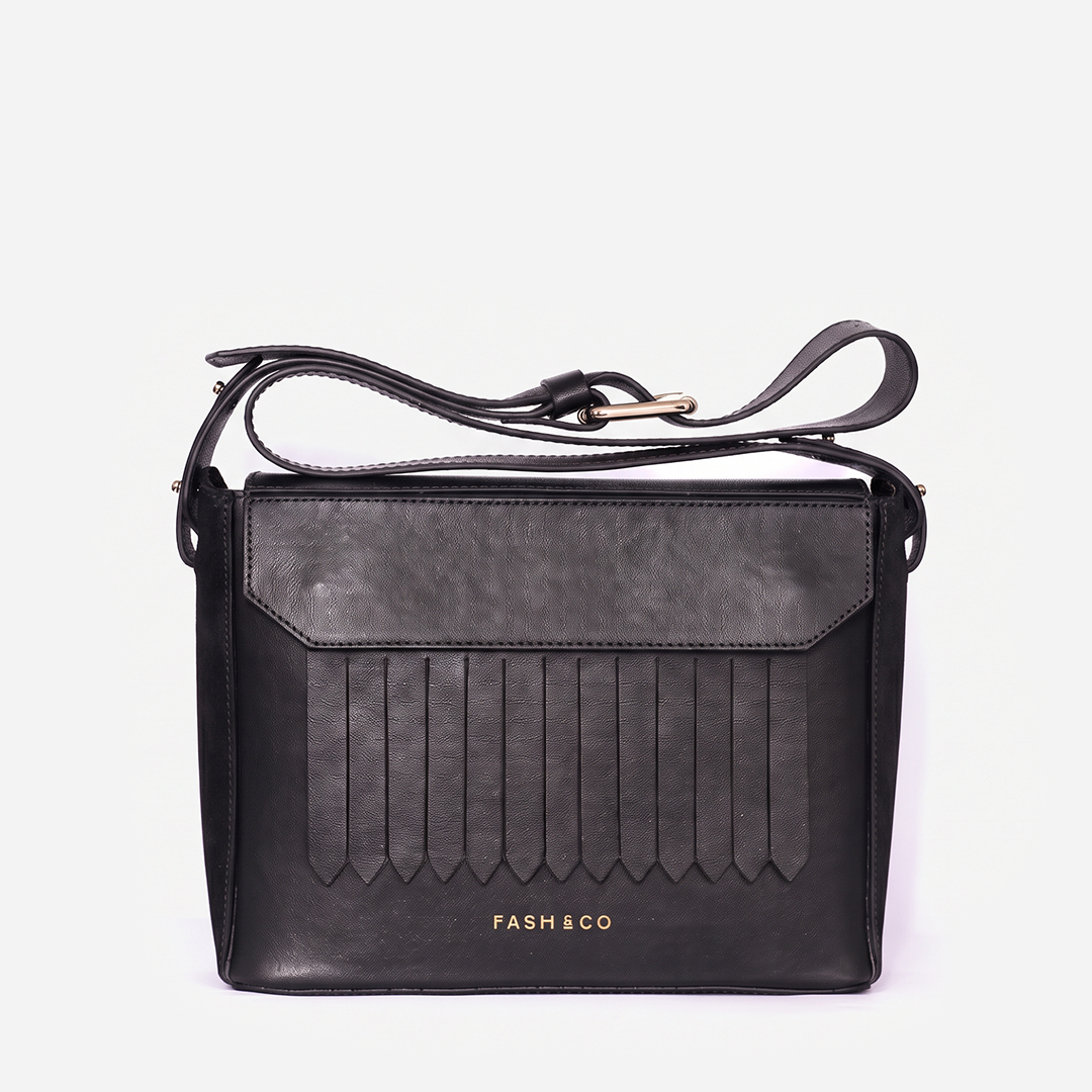 Bolsa de Couro Fringe Black