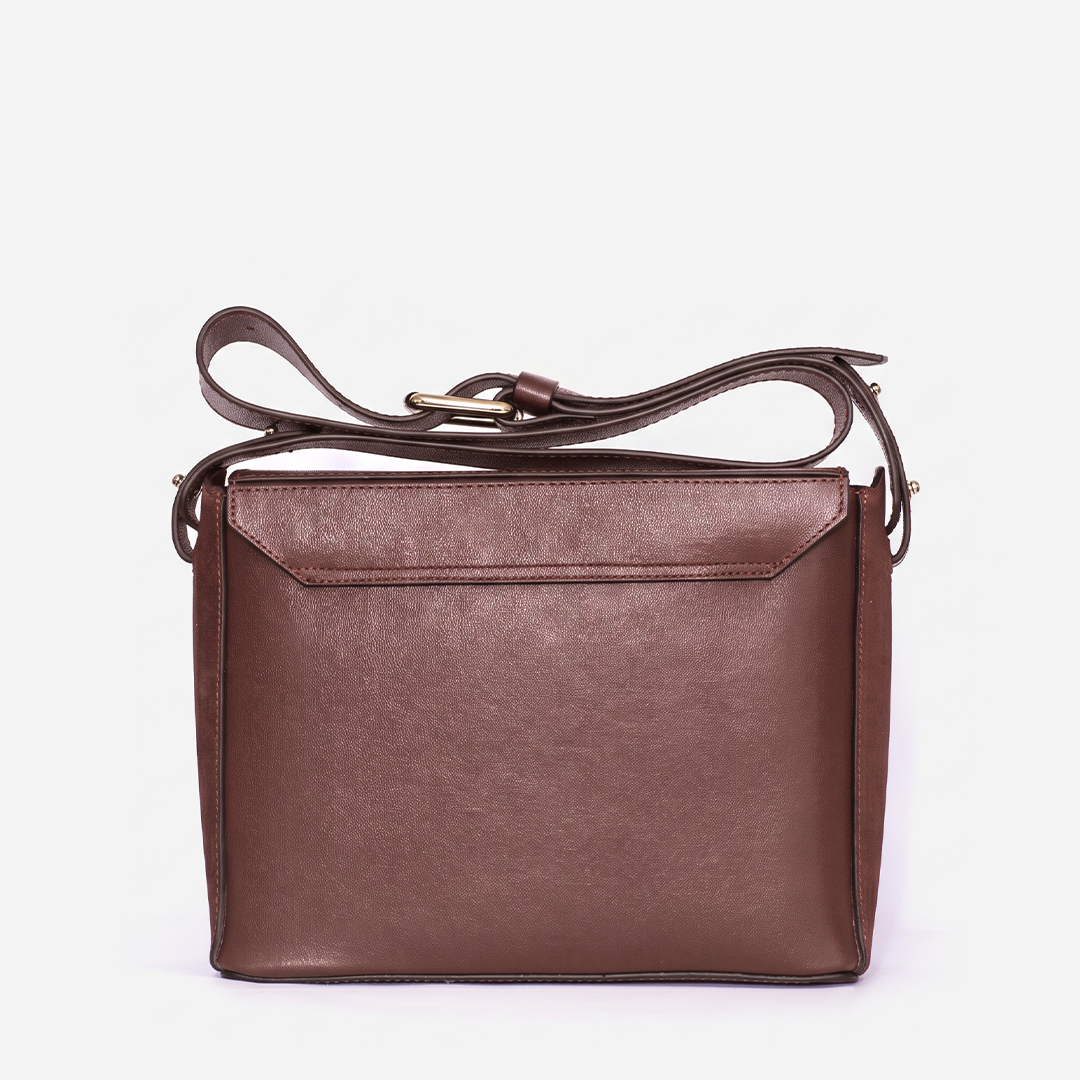 Bolsa de Couro Fringe Coffee