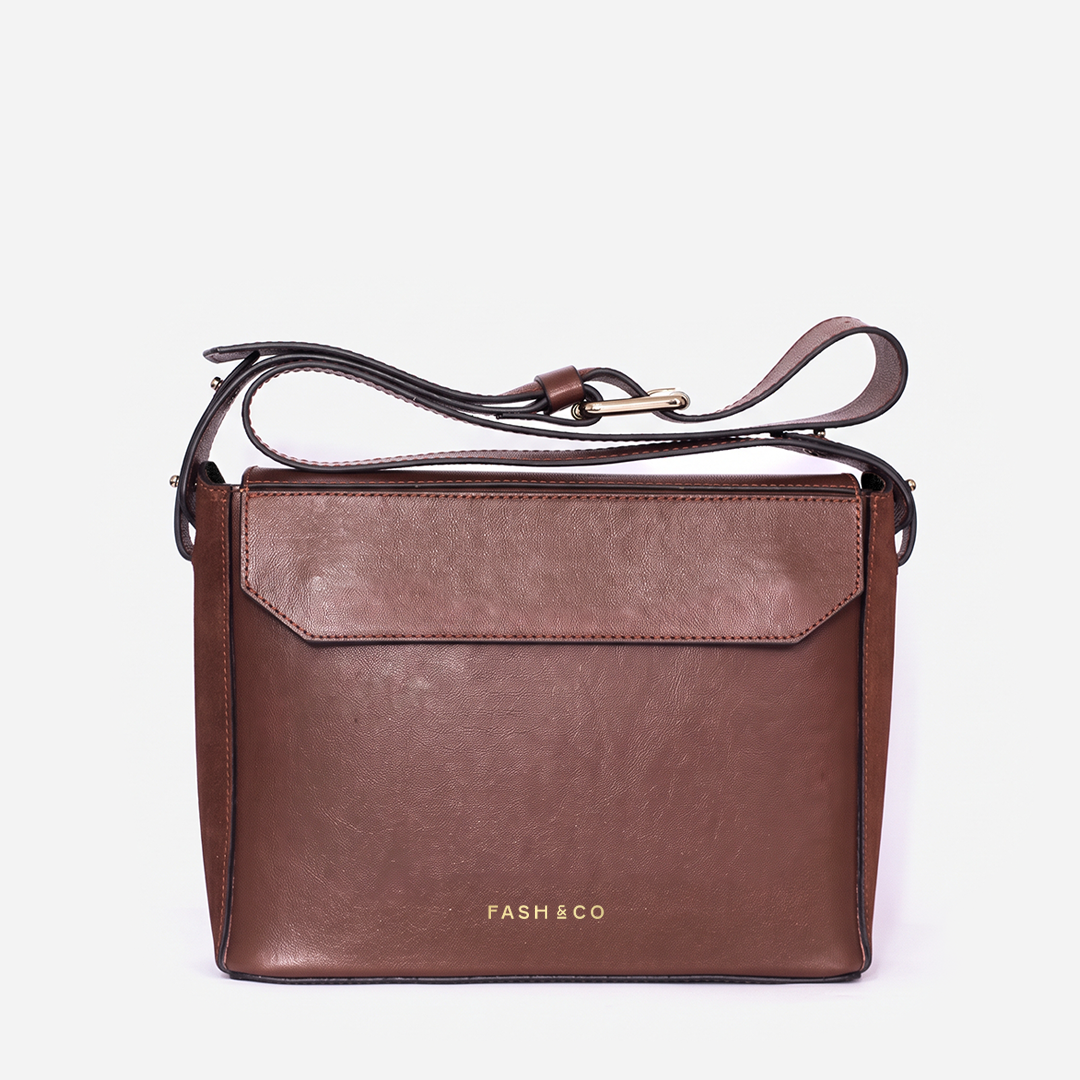 Bolsa de Couro Fringe Coffee