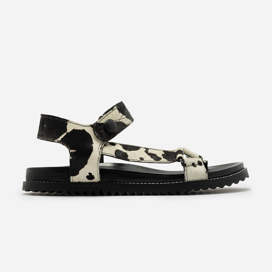 Sandália Papete Chilly Animal Print Vaca