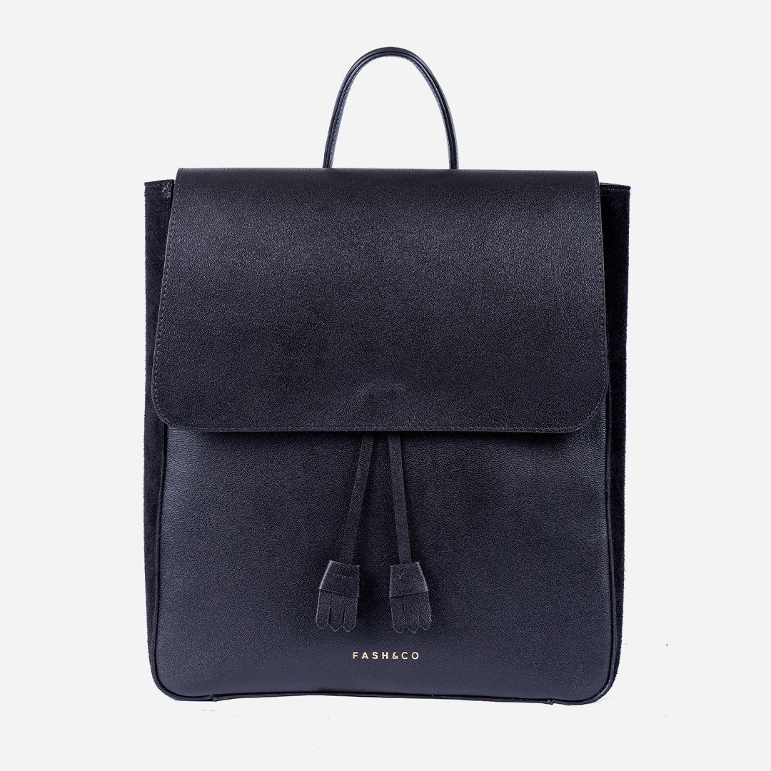 Mochila Grande de Couro Manhattan Black
