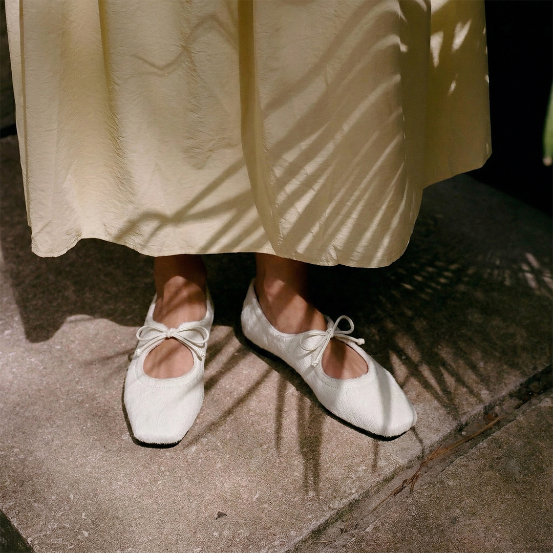 Sapatilha Margot Couro Pelo Off White