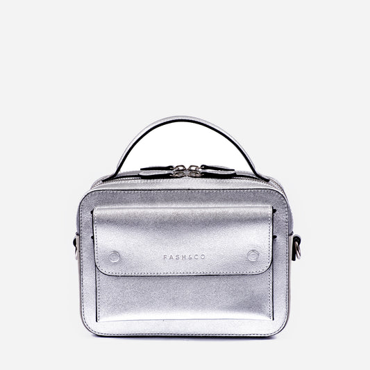 Bolsa de Couro New York Silver