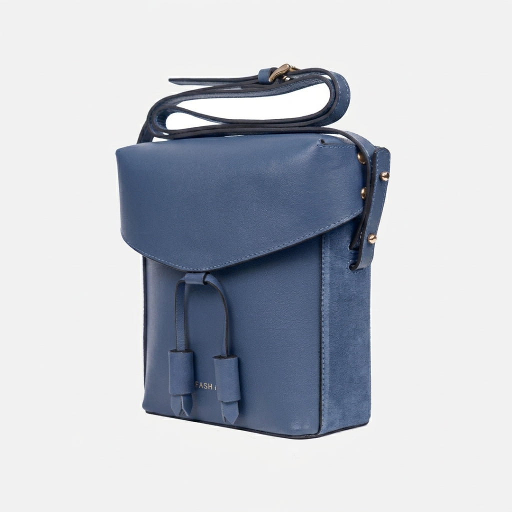 Bolsa Mini de Couro Cosmopolitan Blue Navy