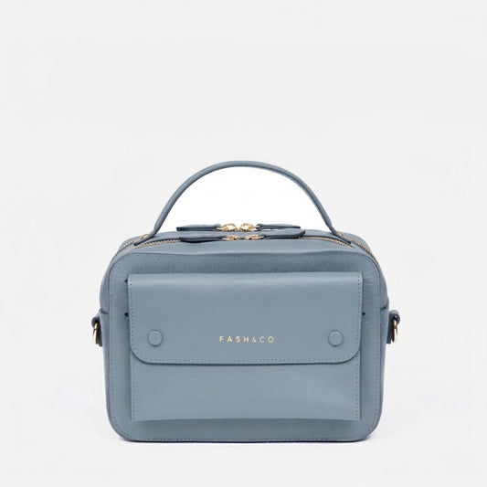 Bolsa de Couro New York Azul Celeste