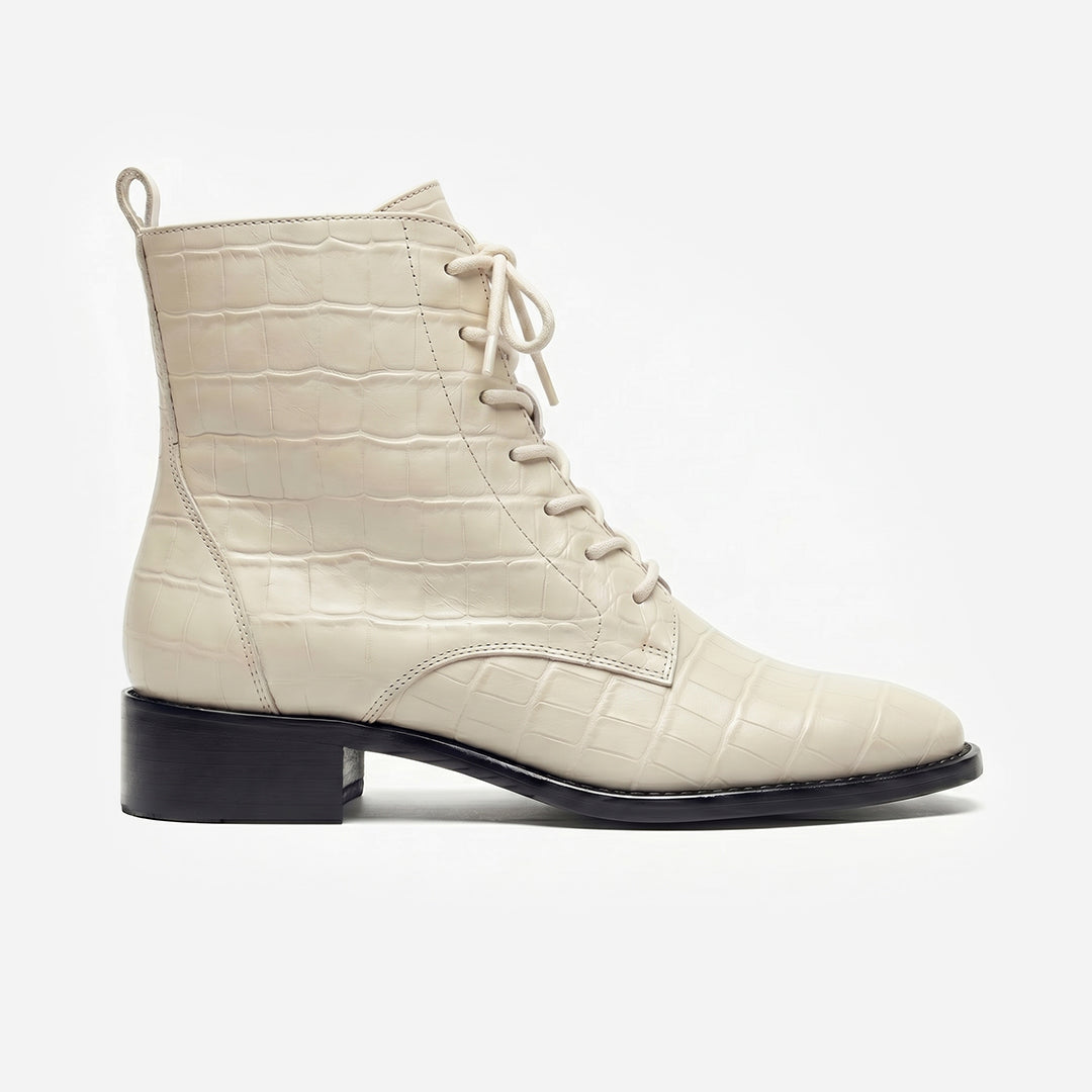 Bota Firenze Croco Off White