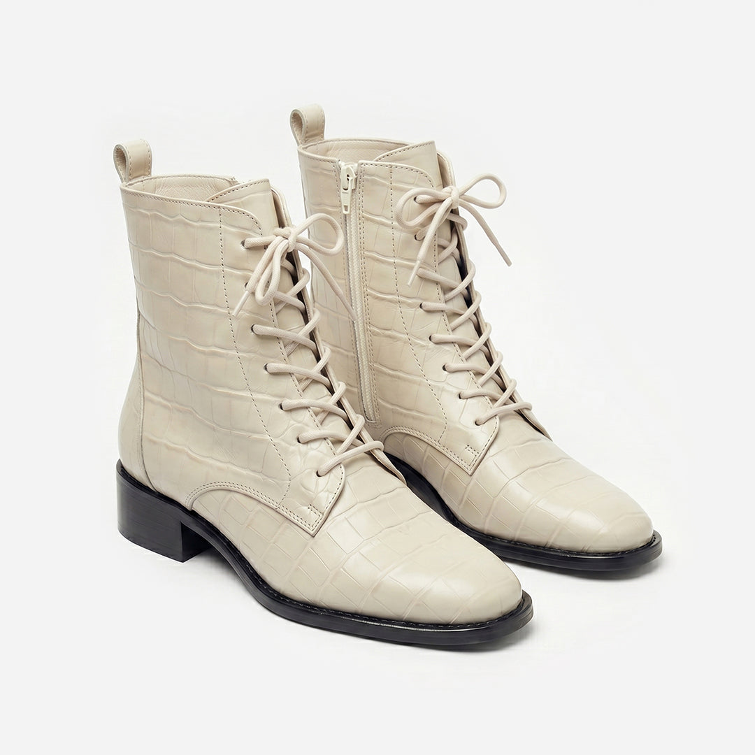 Bota Firenze Croco Off White