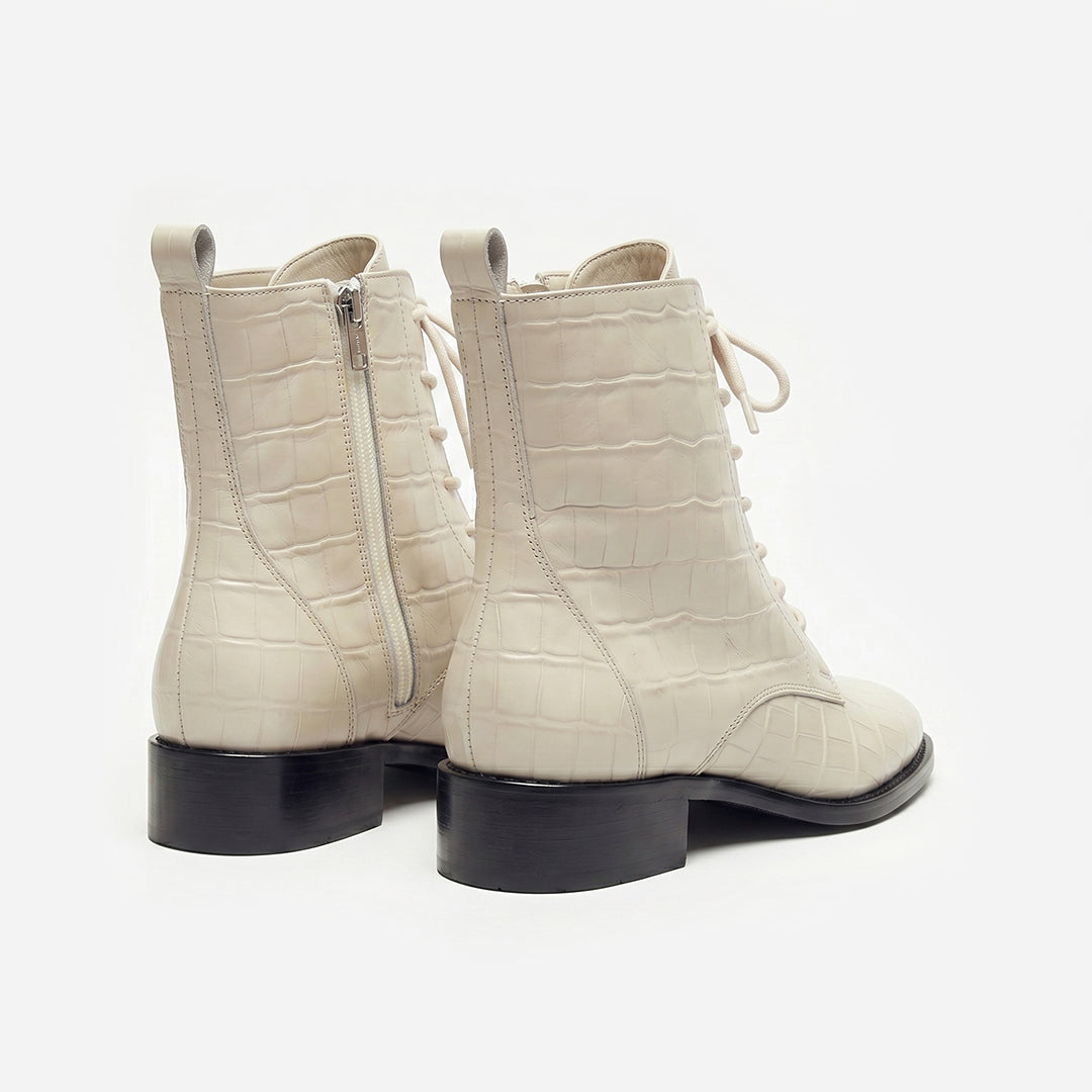 Bota Firenze Croco Off White