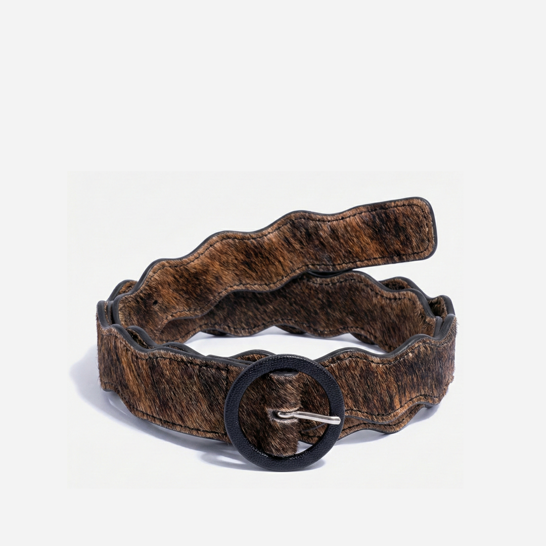 Cinto de Couro Wavy Pelo Vaca