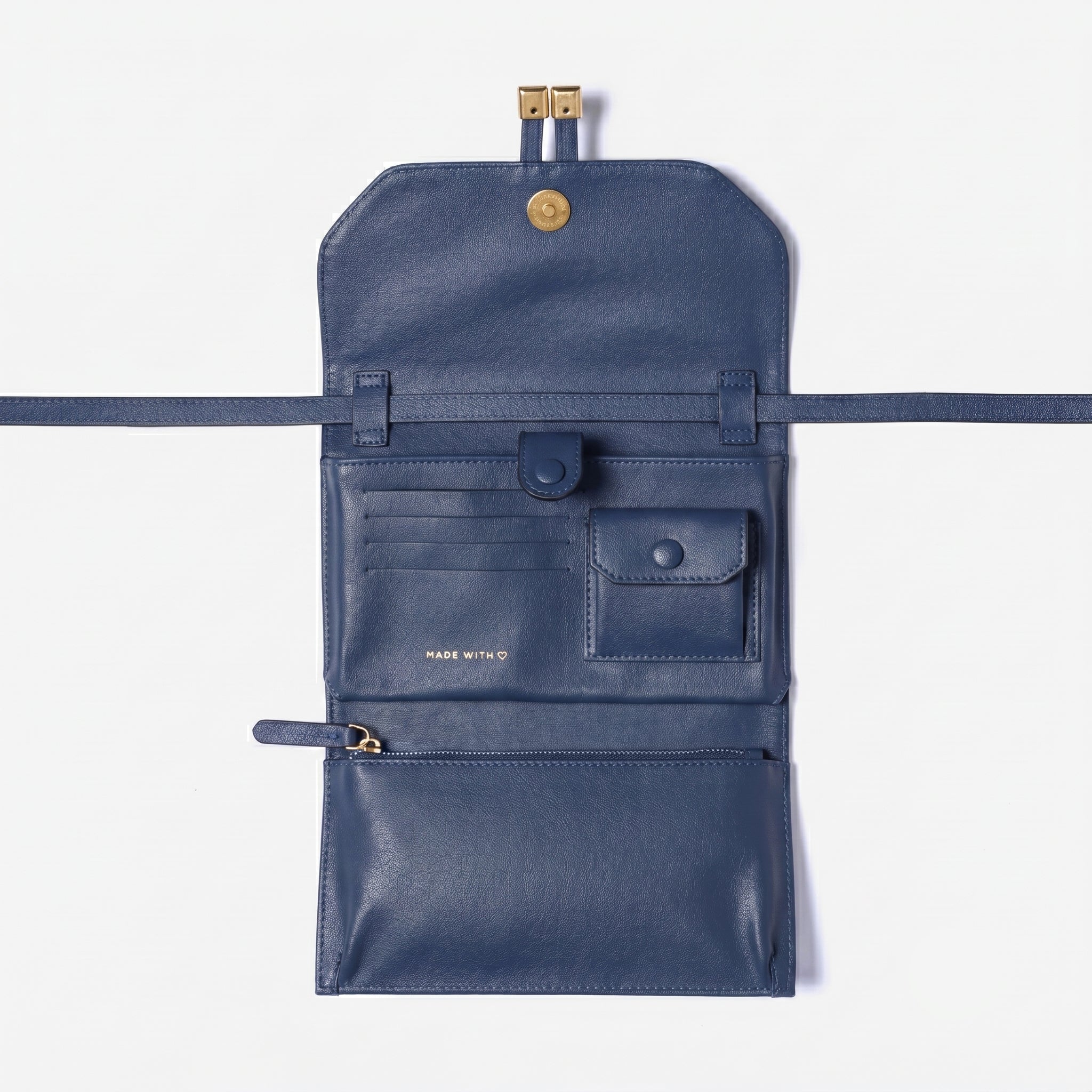 Carteira Pochete de Couro Hit Blue Navy