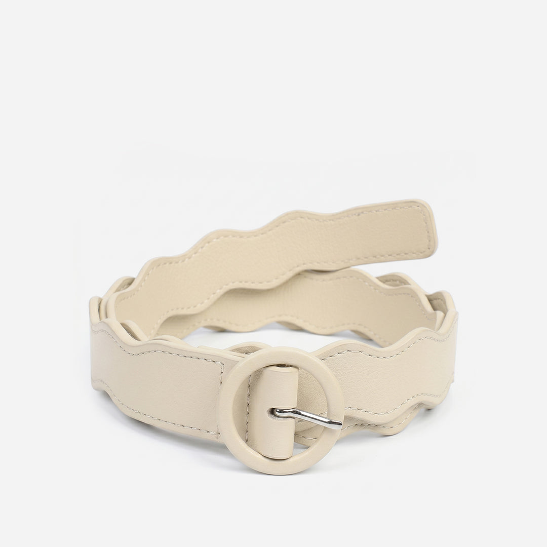 Cinto de Couro Wavy Vanilla
