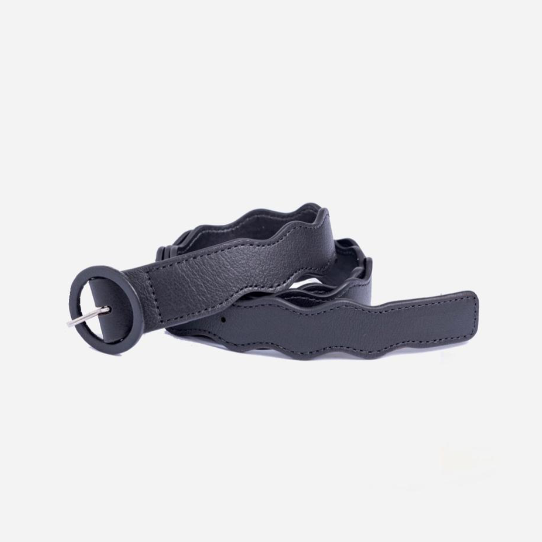 Cinto de Couro Wavy Black