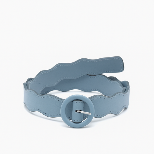 Cinto de Couro Wavy Azul Celeste