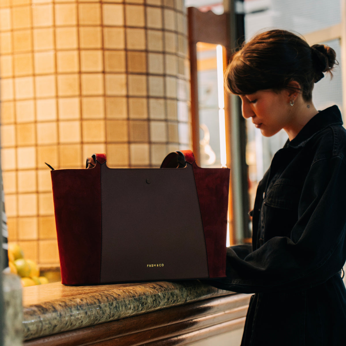 Bolsa de Couro Madison Wine