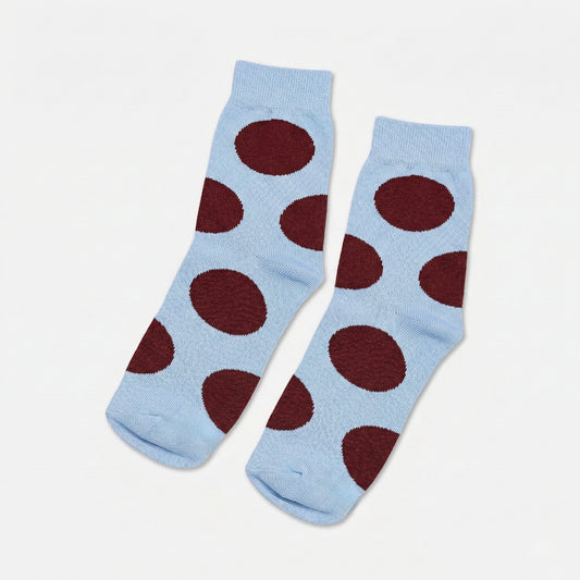 Meia Polka Dots Azul Celeste