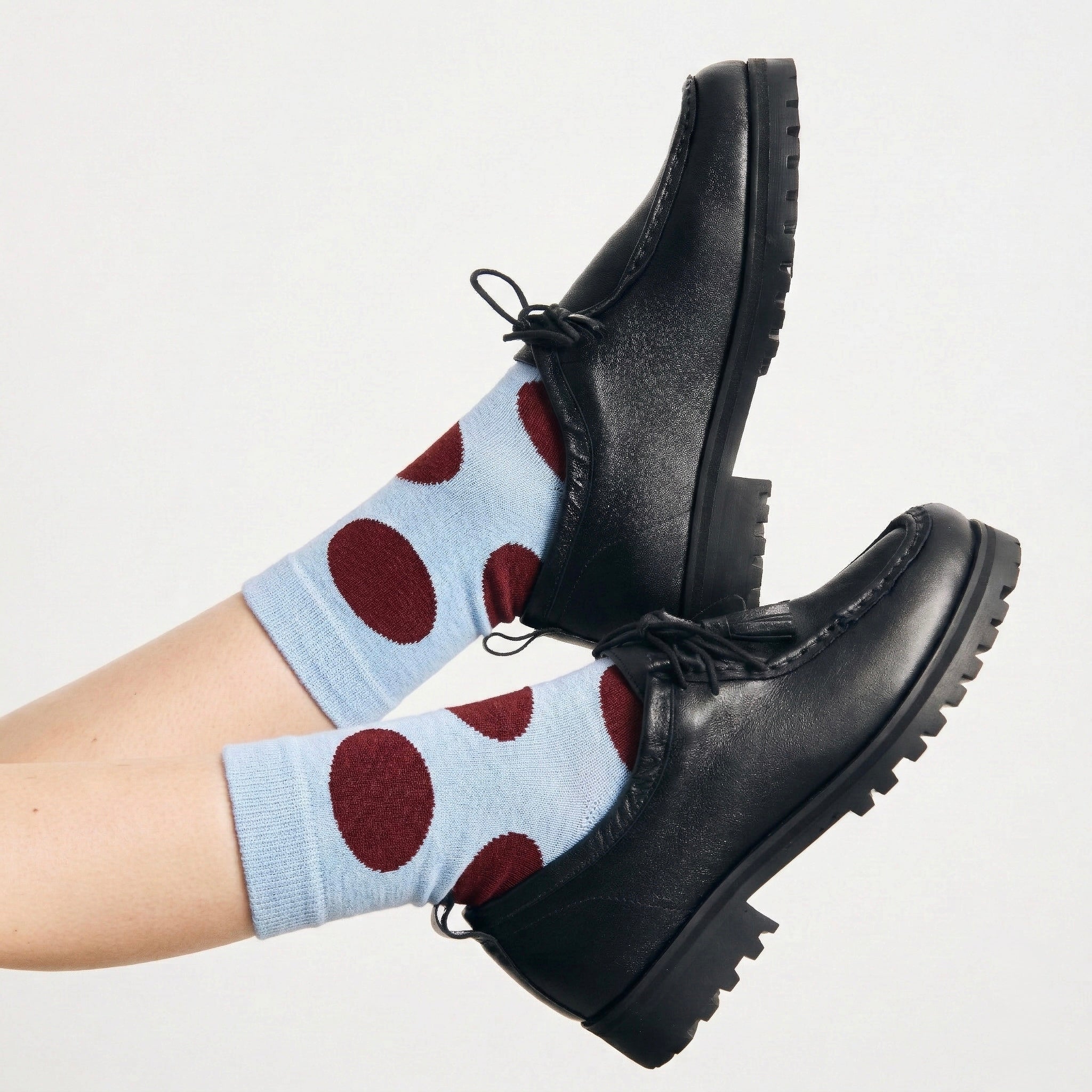 Meia Polka Dots Azul Celeste