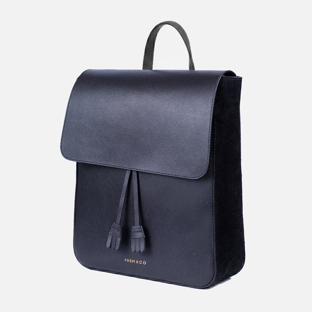 Mochila Grande de Couro Manhattan Black