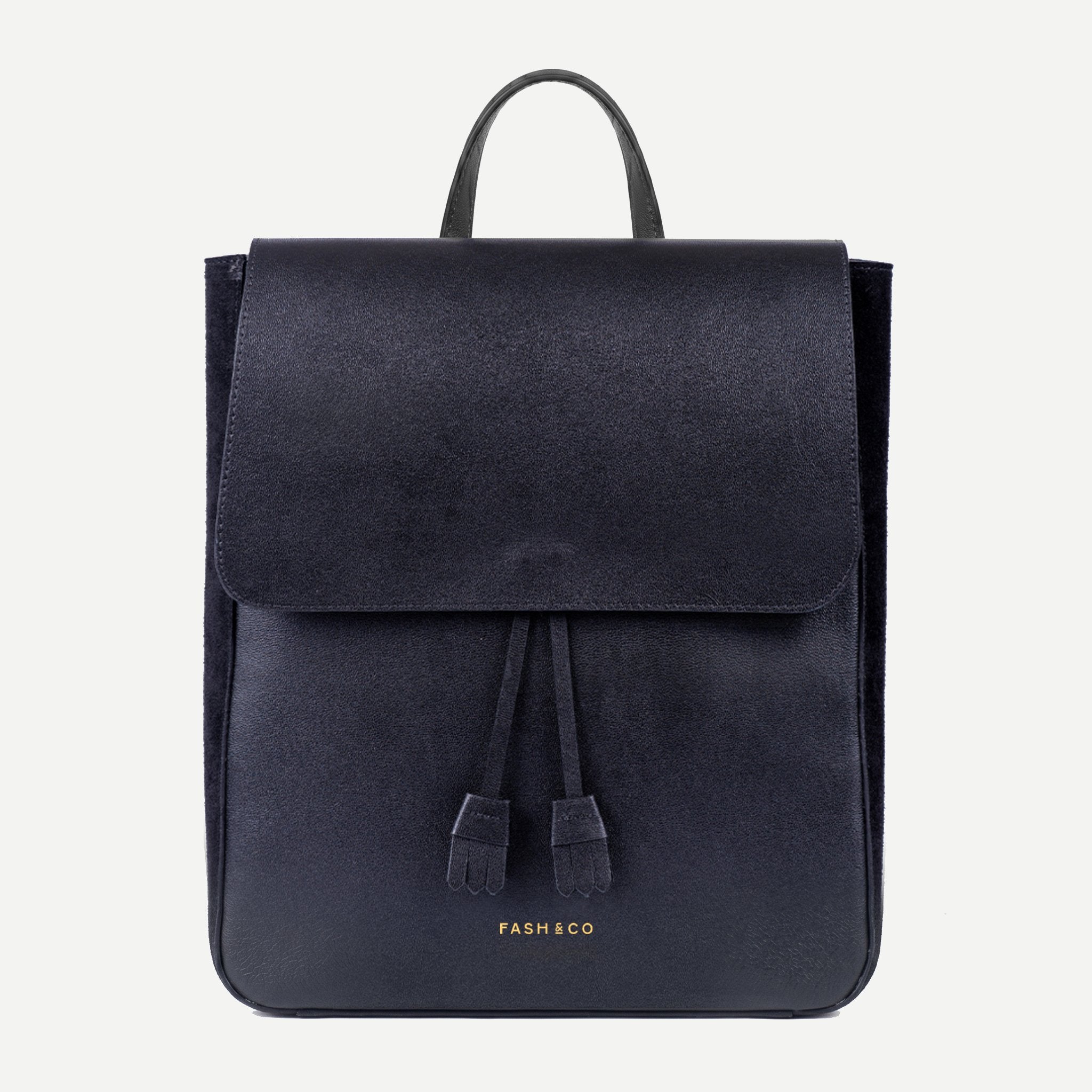 Mochila Grande de Couro Manhattan Black