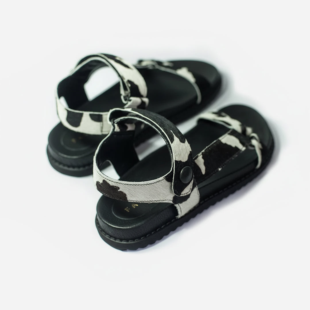 Sandália Papete Chilly Animal Print Vaca