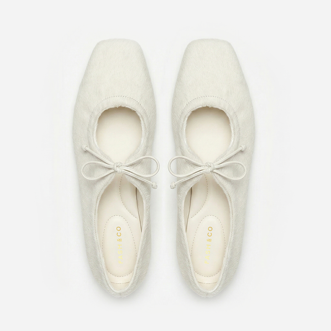 Sapatilha Margot Couro Pelo Off White