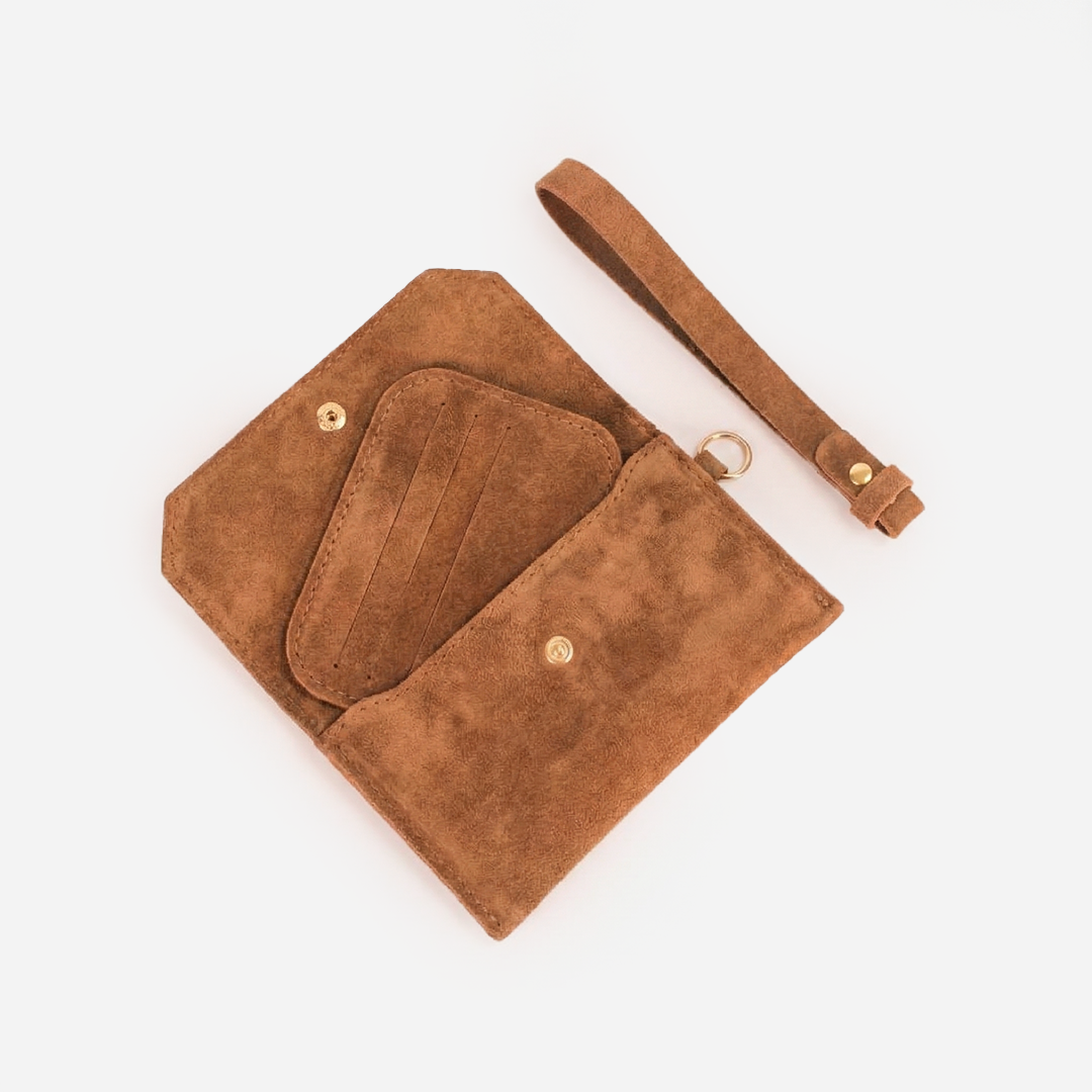 Carteira de Camurça Luck Caramel