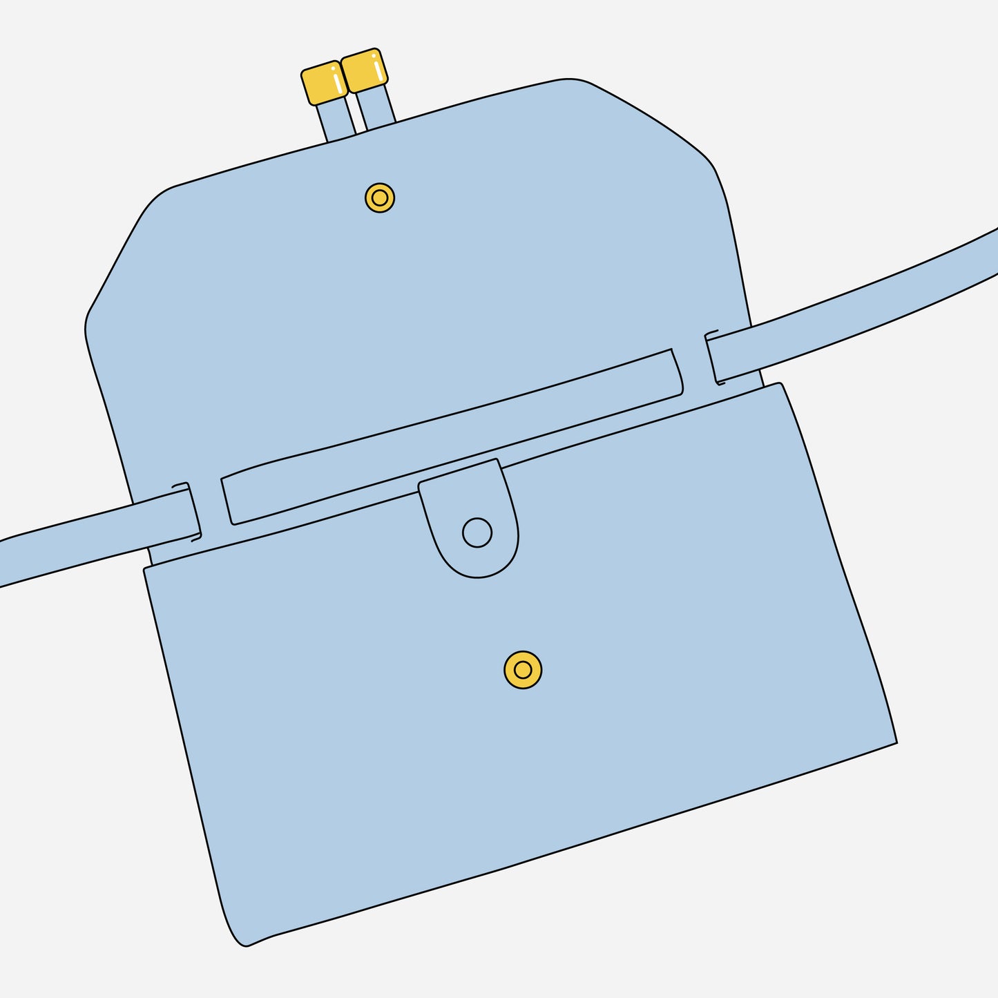 Carteira Pochete de Couro Hit Azul Celeste