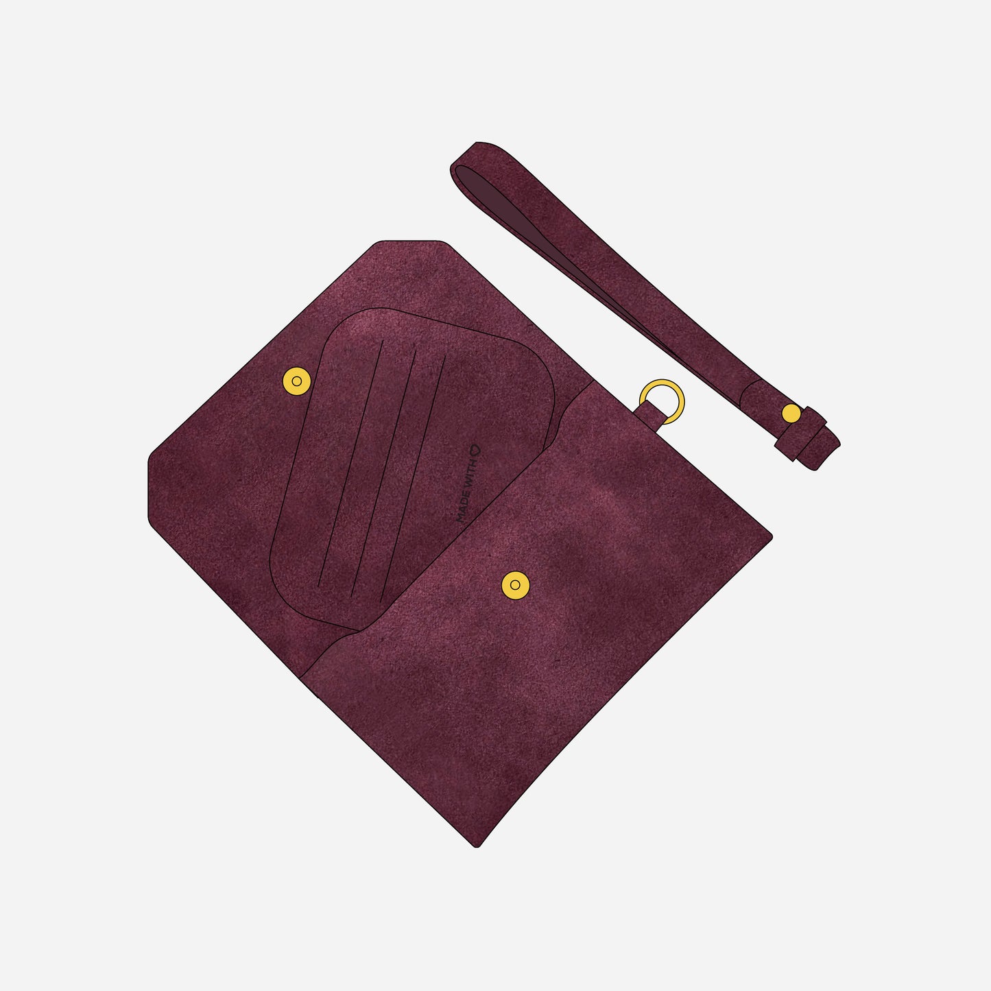 Carteira de Camurça Luck Wine