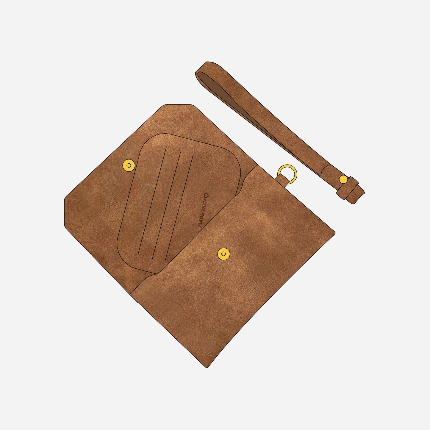 Carteira de Camurça Luck Caramel